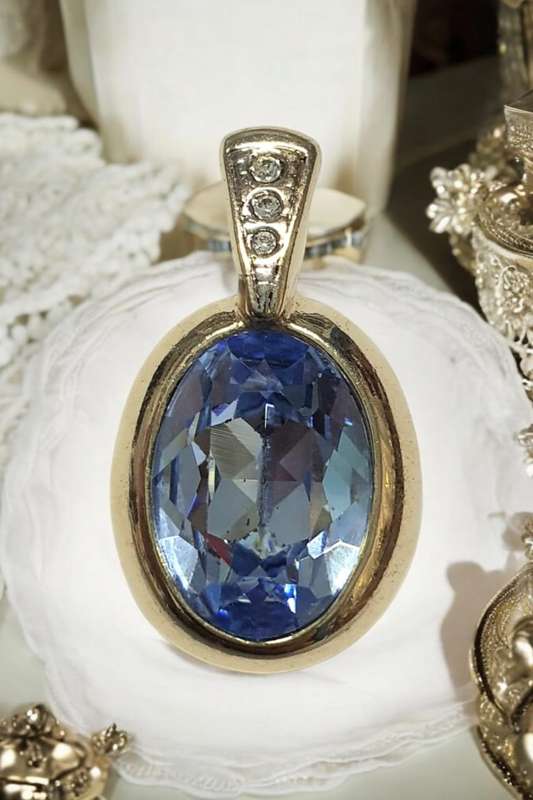 Blue Stone Costume Pendant