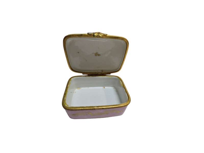 Rare Vintage Pink Limoges Trinket Box