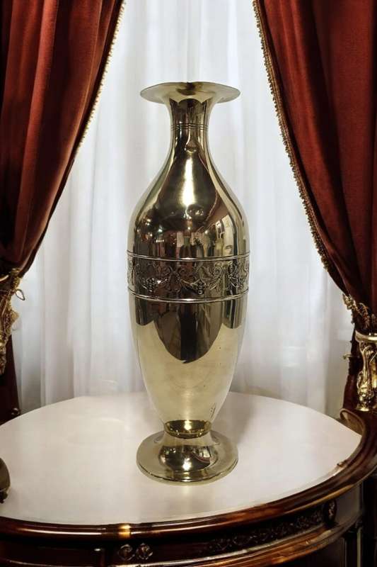 Antique Dutch KDM Daalderop Art Nouveau Brass Vase