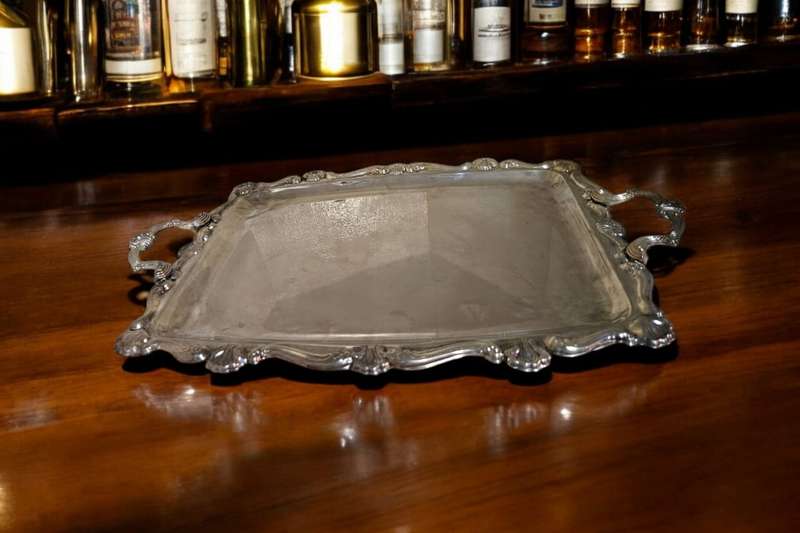 Golden Crown Silver plated serving Tray