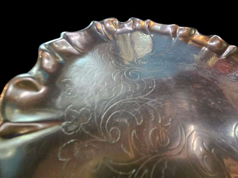 Antique brass gallery tray