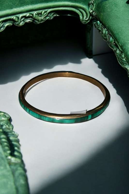 Malachite & Brass  Bangle