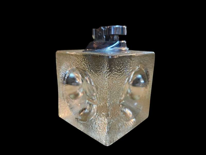Vintage Glass Cube Table Lighter