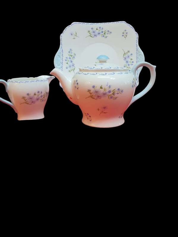 Shelley Blue Rock 13546,  18 PC Tea Set