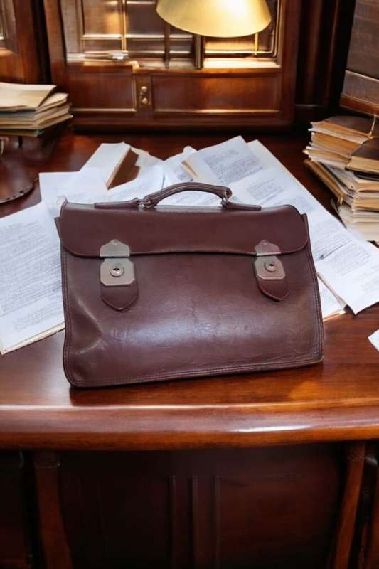 Old School Leather Briefcase