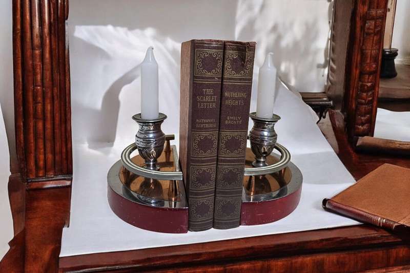 Art Deco Book Ends Candle Sticks Holders