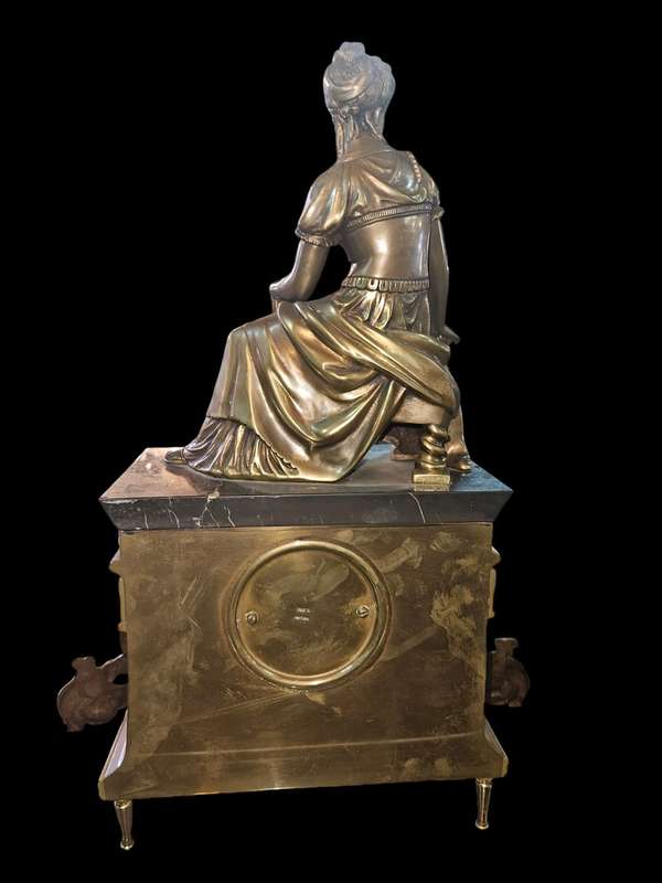 Victorian French Style Bronze mantel clock.