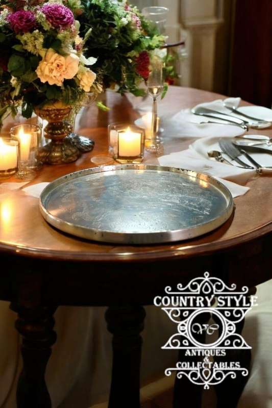 East Asian antique brass tray