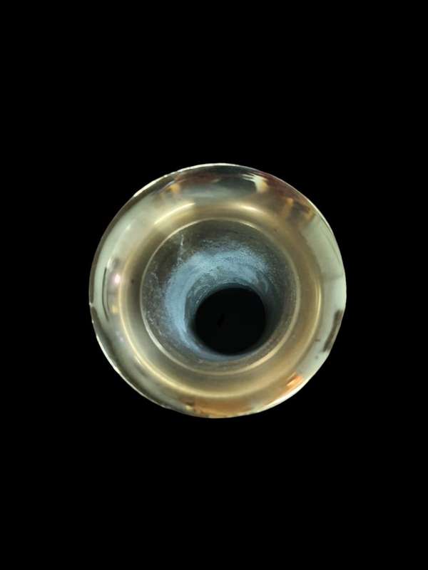Etched brass vase