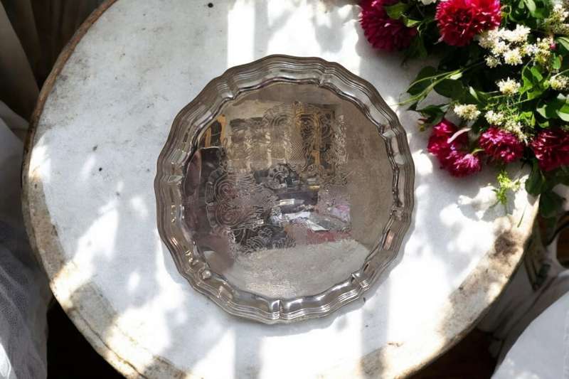 Silver plated serving tray