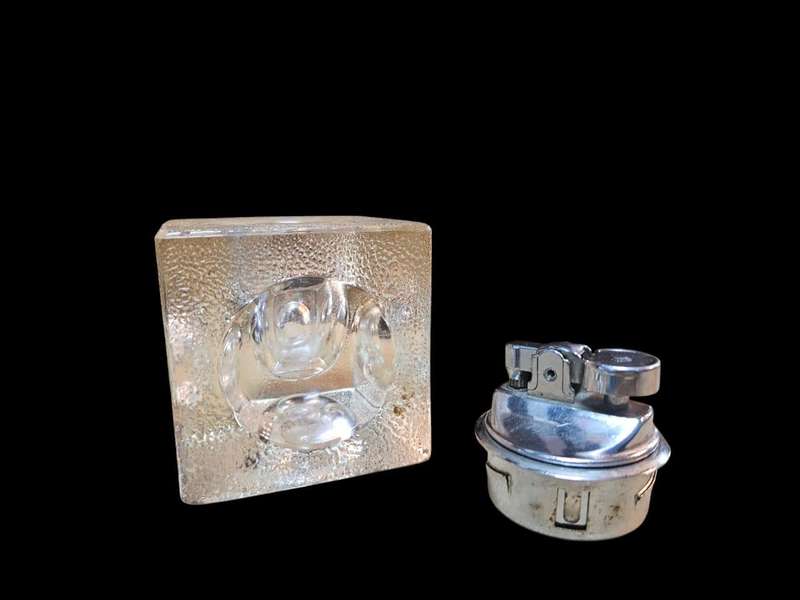 Vintage Glass Cube Table Lighter