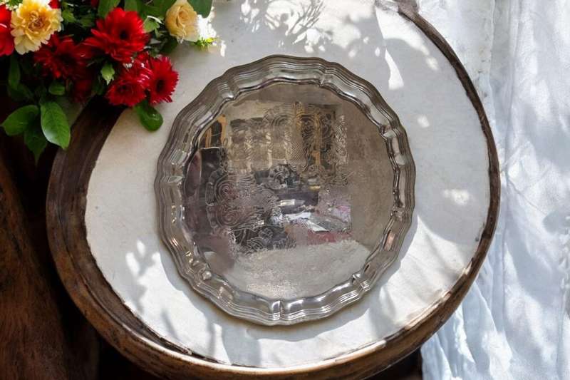 Silver plated serving tray