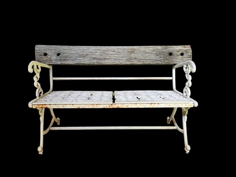 Cast metal two-seater bench
