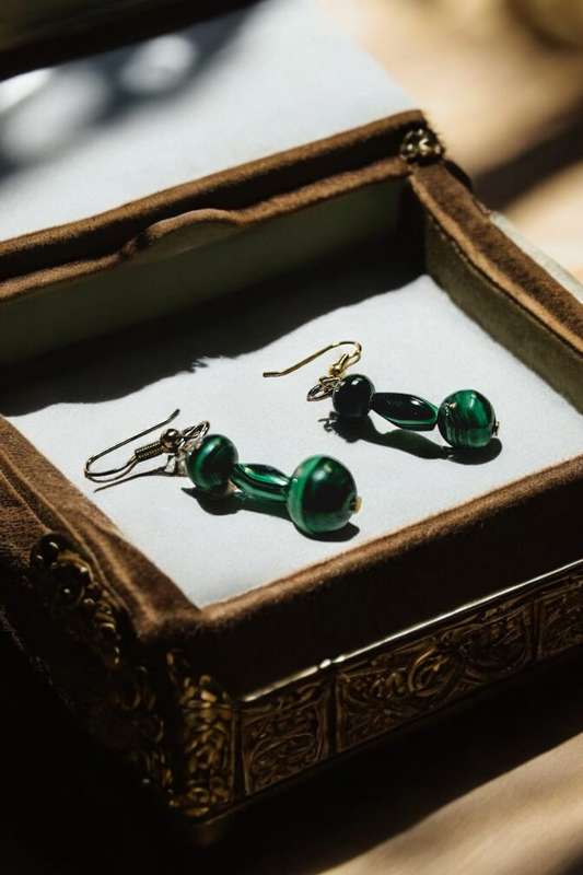 Malachite Drop Earrings