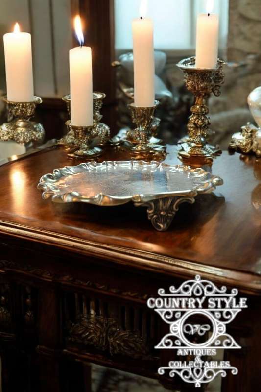 Antique brass gallery tray