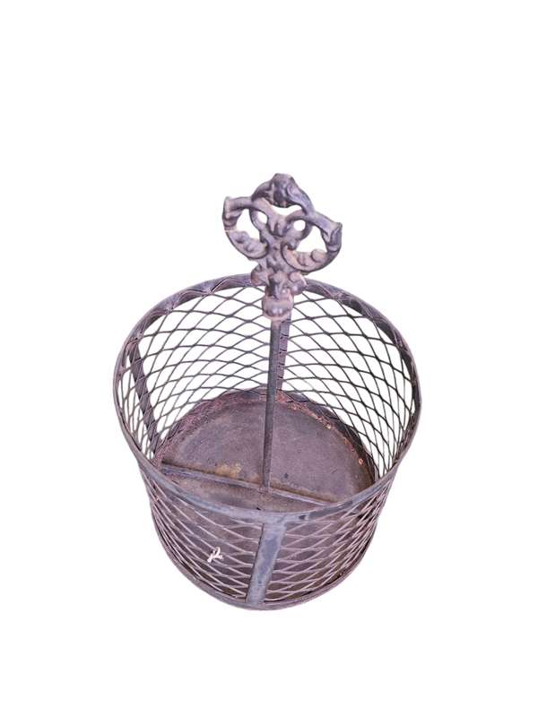 Rustic Cast Iron Firewood Basket
