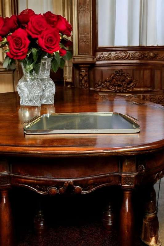 Vintage Woodmet Gold Aluminum Tray,