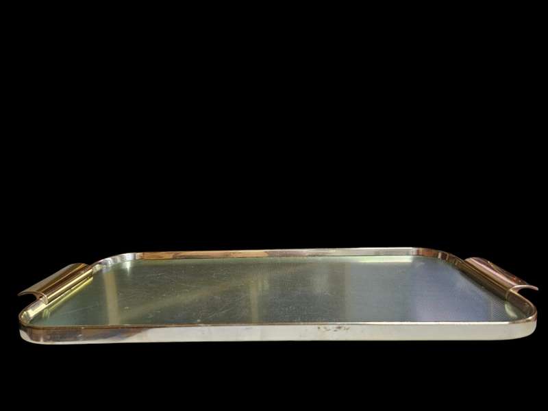 Vintage Woodmet Gold Aluminum Tray,