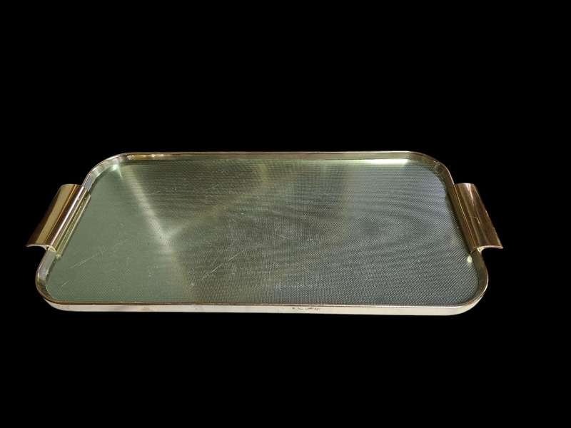 Vintage Woodmet Gold Aluminum Tray,