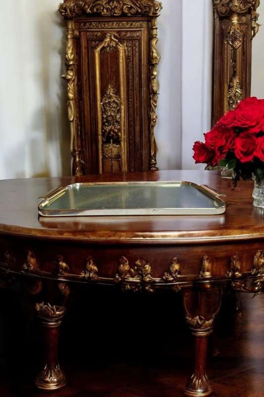 Vintage Woodmet Gold Aluminum Tray,