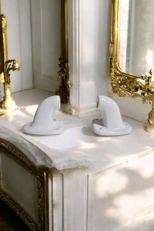 Vintage Ag Gillies porcelain Towel Rail fittings
