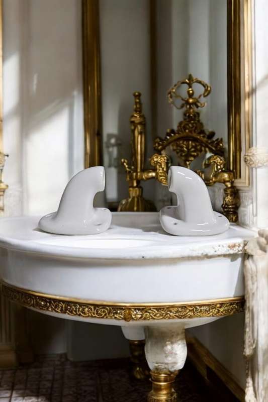 Vintage Ag Gillies porcelain Towel Rail fittings