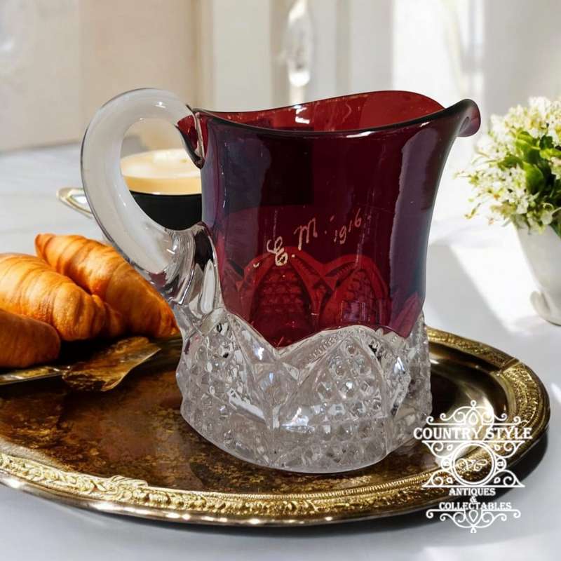 Ruby Stain Creamer Diamond Grid