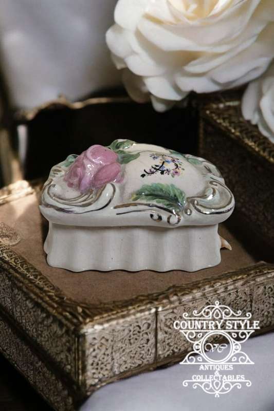 Vintage Porcelain Trinket Jewelry Box