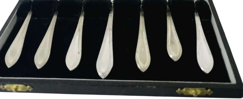 7Pc Vintage Silver Plated Fruit Set
