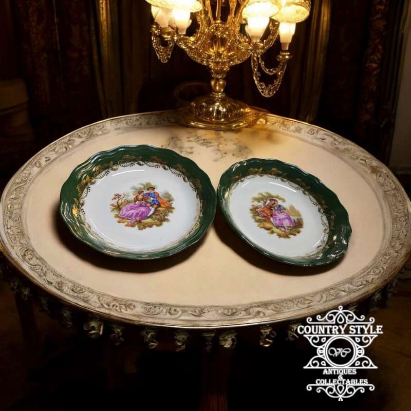 Pair of Limoges plates from Goudeville, France