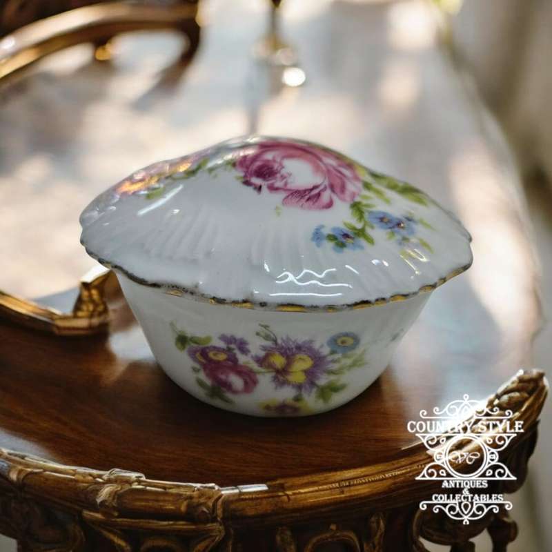 D&C Limoges Round Trinket Box