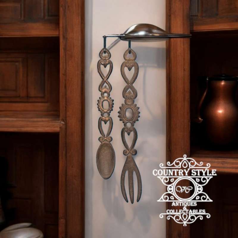 Vintage WILTON Black Cast Iron Fork & Spoon