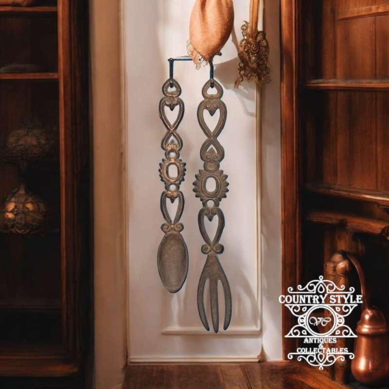 Vintage WILTON Black Cast Iron Fork & Spoon
