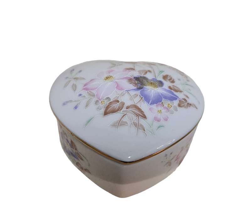 Heart Shaped Porcelain Ring/Trinket Box