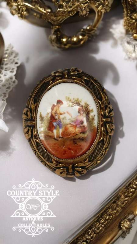 Antique Limoges Design Brooch patent no 121349