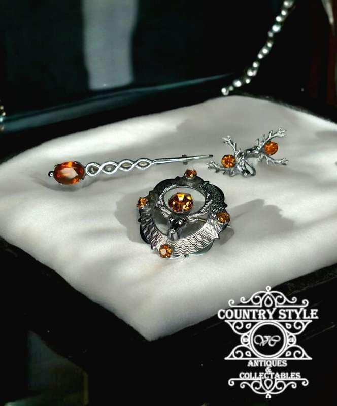 Mizpah Set of Earrings & two Brooches