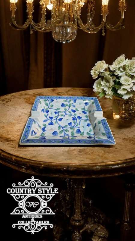 Vintage Maebata Japan Square Lotus Ashtray