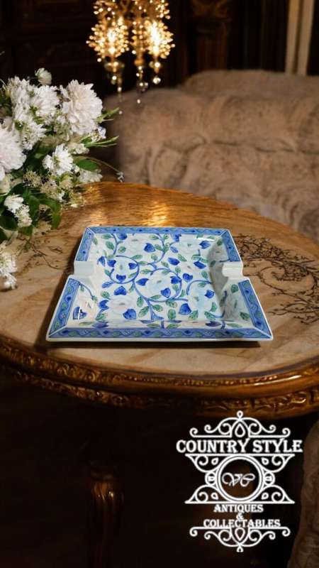 Vintage Maebata Japan Square Lotus Ashtray