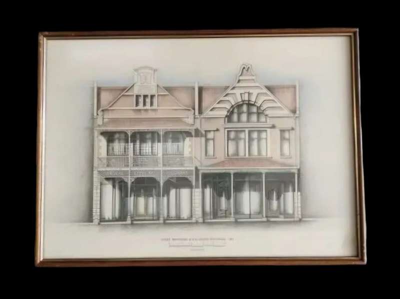 Framed Print of Store Brothers & W.H. Adams Buildings 1911