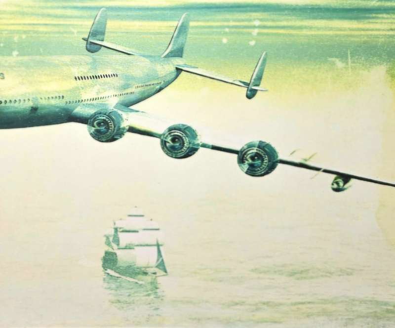 Canvas of a Boeing 747 long range airliner