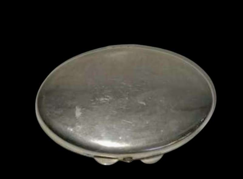 Antique silver plate oval-shaped vesta case
