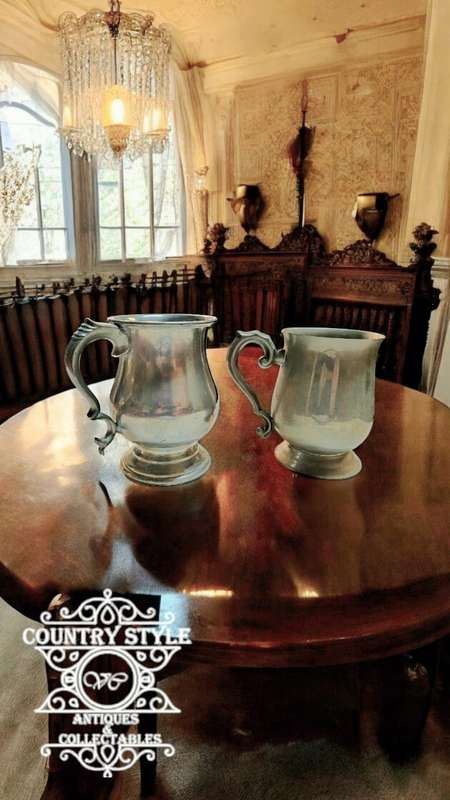 Vintage silver plated beer mugs