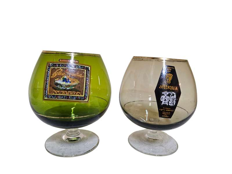 Vintage colored stem glasses
