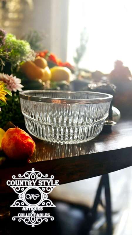 Salad Bowl with a silver plated trim