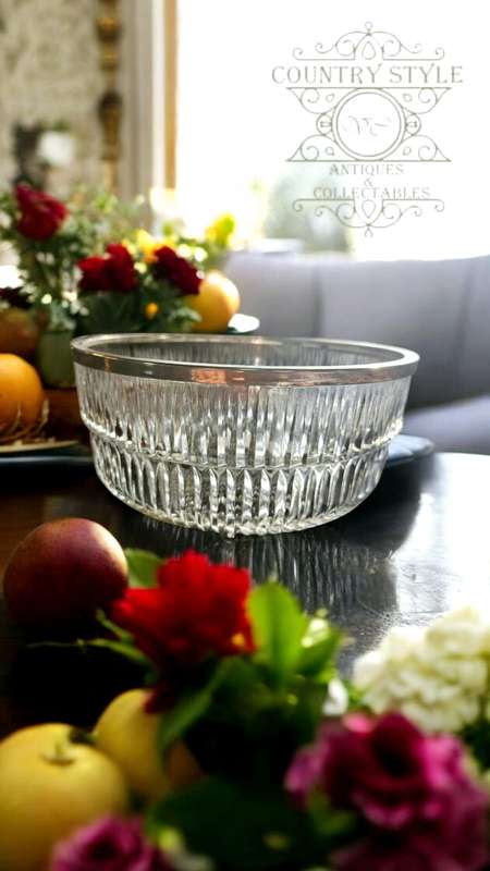 Salad Bowl with a silver plated trim