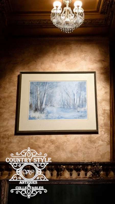 Landscape Print behind glass by Barb P Coner from 1986