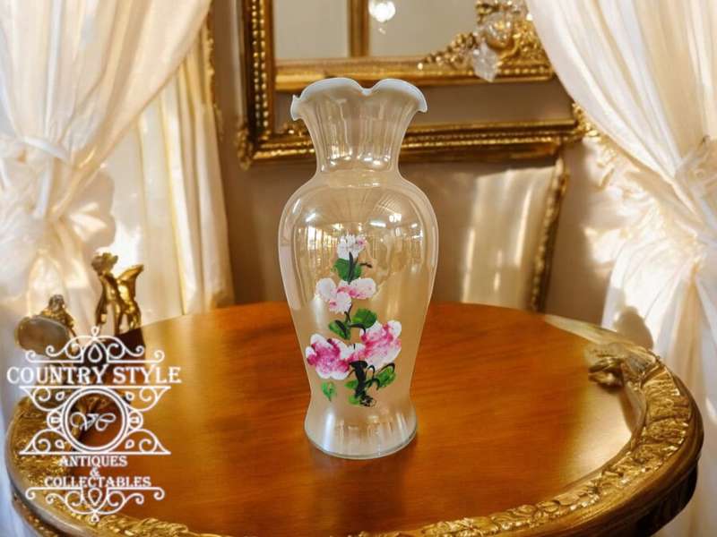 Fluted Lustreware Glass Vase