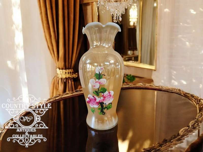 Fluted Lustreware Glass Vase