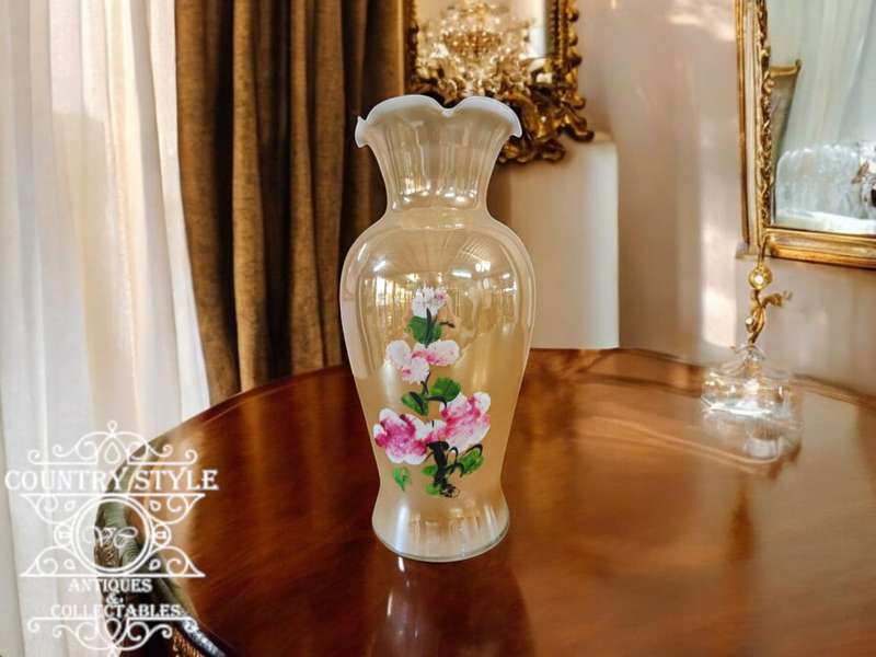 Fluted Lustreware Glass Vase