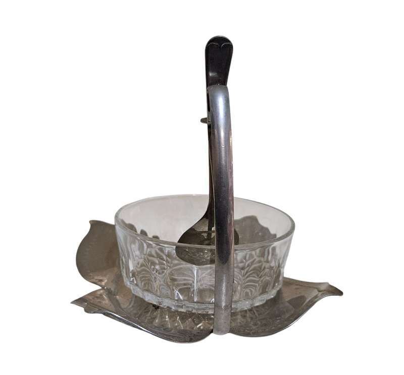 Silver Plated & Crystal Jam Holder